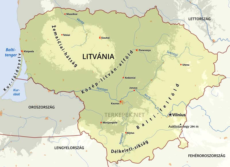 Litvánia térkép