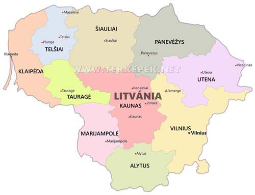 Litvánia politikai térkép